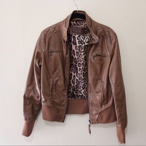 Brown leather jacket